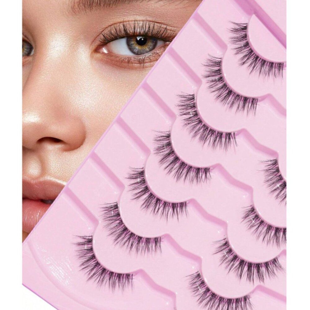 New! Pairs Natural Long Curled Thick Volume Crossed Fish Tail False Eyelashes